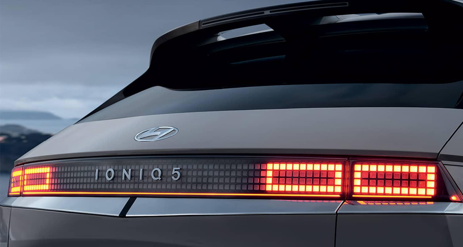 An image showing the rear lights of a Hyundai Ioniq 5