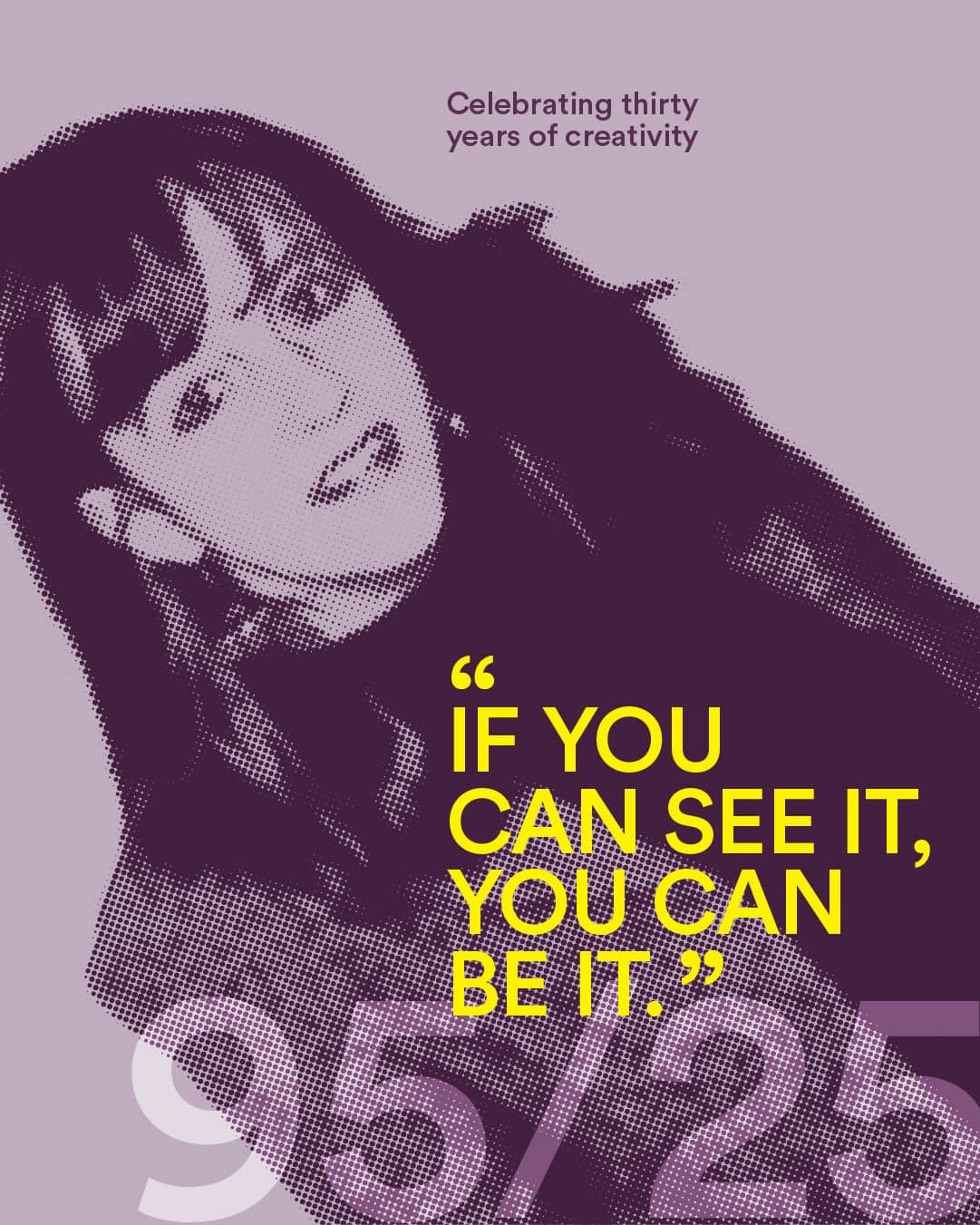 Graphic reads 'If you can see it, you can be it' overlaid over a halftone image of Jay